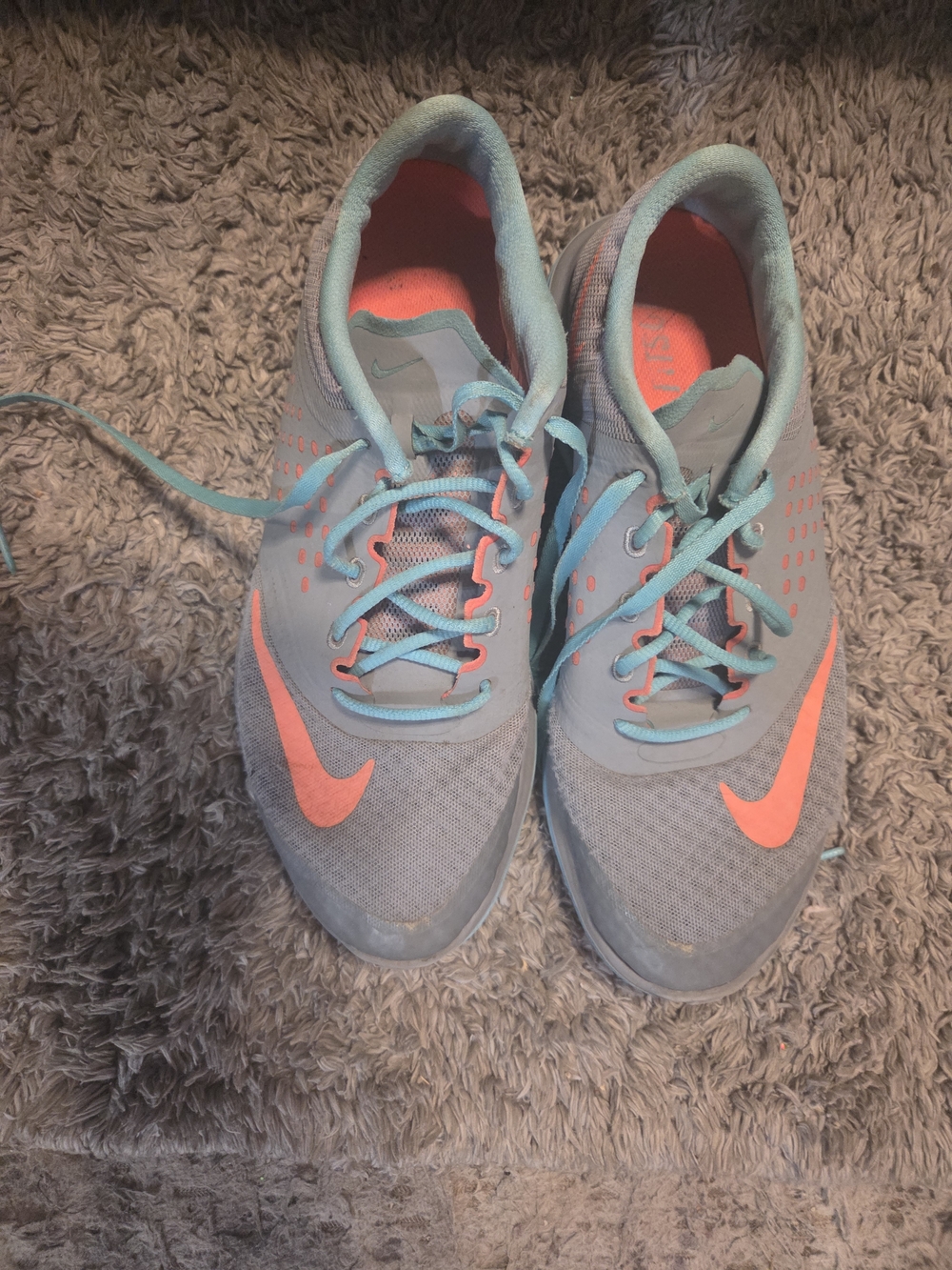Nike Light Blue and Coral Running Shoes